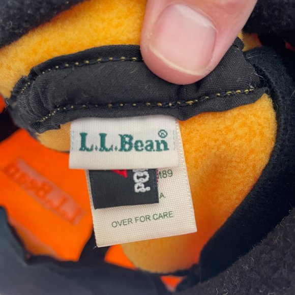 LL Bean Fleece Polartec Cap Hat Ear Flap Made in USA Mens Size S/M Yellow - Picture 7 of 8